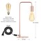 Modern Industrial Rose Gold Table Lamp – Minimalist Metal Desk Light for Bedroom, Office, and Living Room